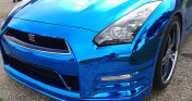 Nissan GT-R mạ c-rôm màu xanh lạ mắt